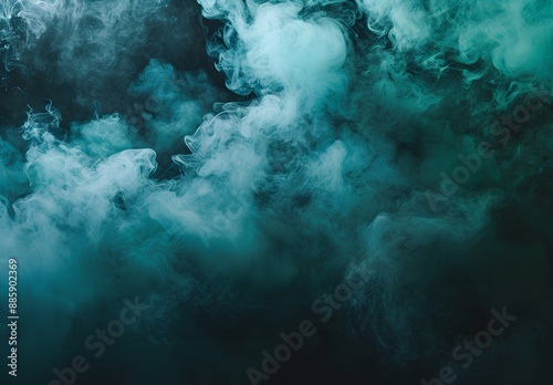 Abstract Blue Green Smoke Background