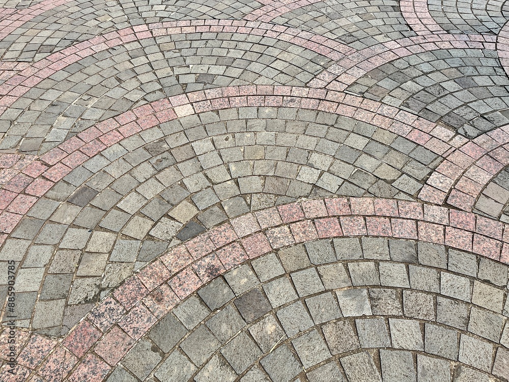 Grey and red outdoor brick ground street pavement flooring isolated on full frame horizontal background. Grey and red outdoor brick ground street pavement flooring isolated on full frame horizontal background.