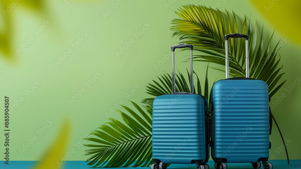 Fototapeta premium suitcases and tree on the studio