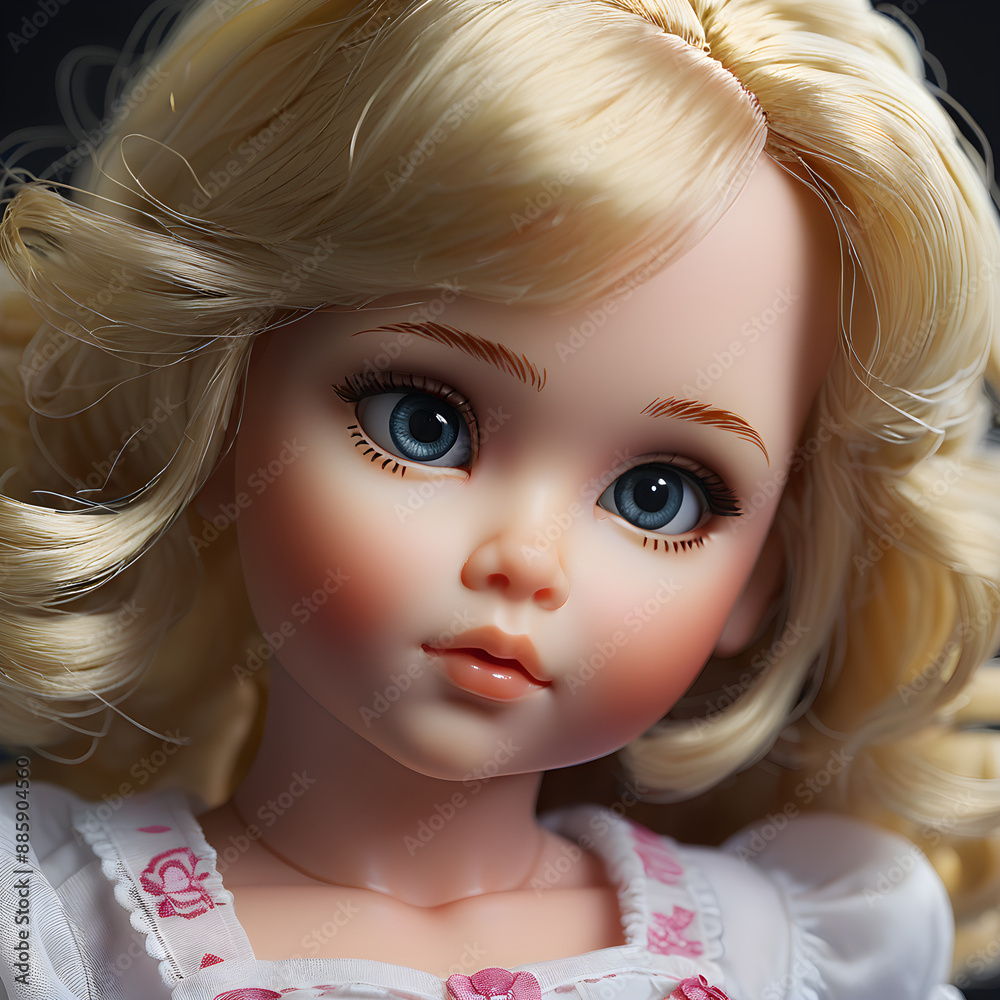 Una encantadora muñeca rubia con un rostro angelical Una encantadora muñeca rubia con un rostro angelical