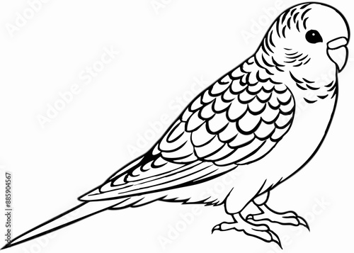 Line art of Budgerigar vector 