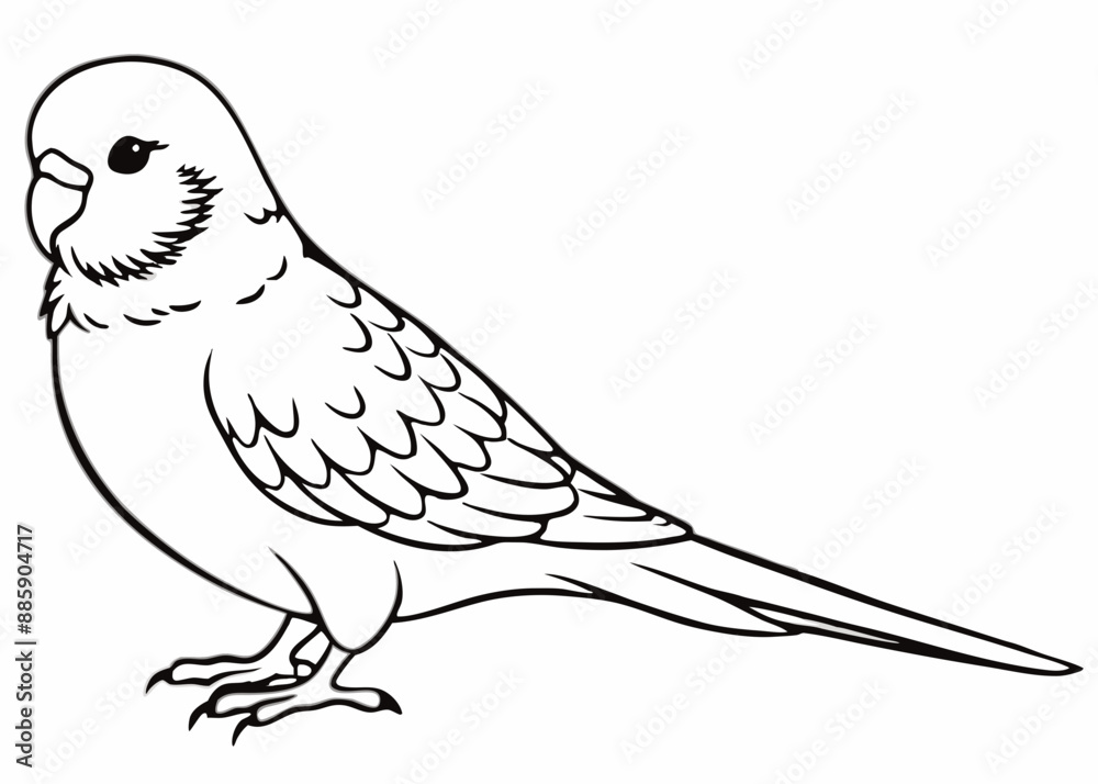 Line art of Budgerigar vector Line art of Budgerigar vector