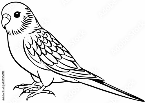 Line art of Budgerigar vector 
