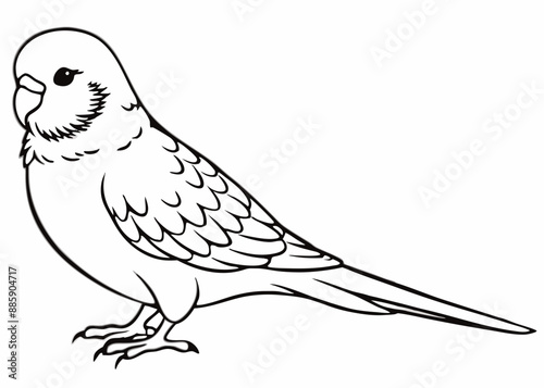 Line art of Budgerigar vector 