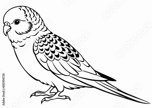 Line art of Budgerigar vector 