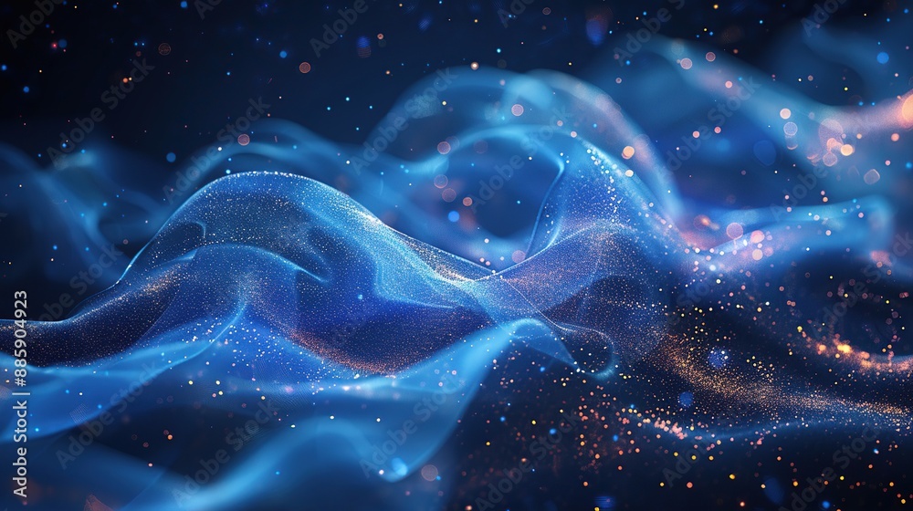 Abstract Blue and Gold Particle Wave Abstract Blue and Gold Particle Wave
