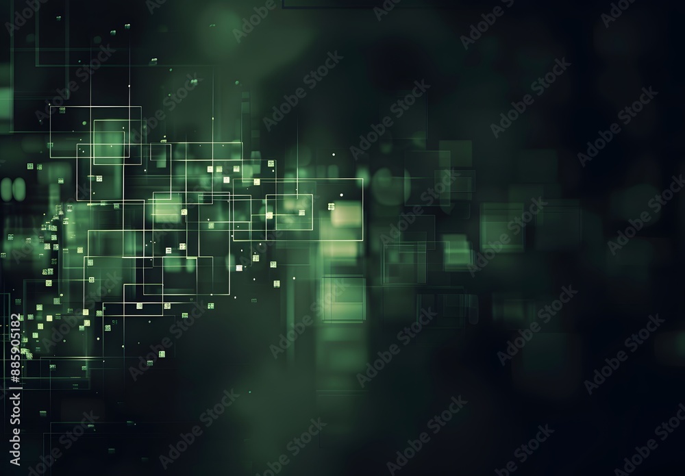 Abstract Green Glitch Background with Squares Abstract Green Glitch Background with Squares