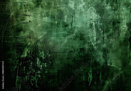 Dark Green Grunge Texture Background