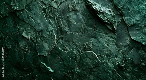 Abstract Green Cracked Stone Texture Background photo