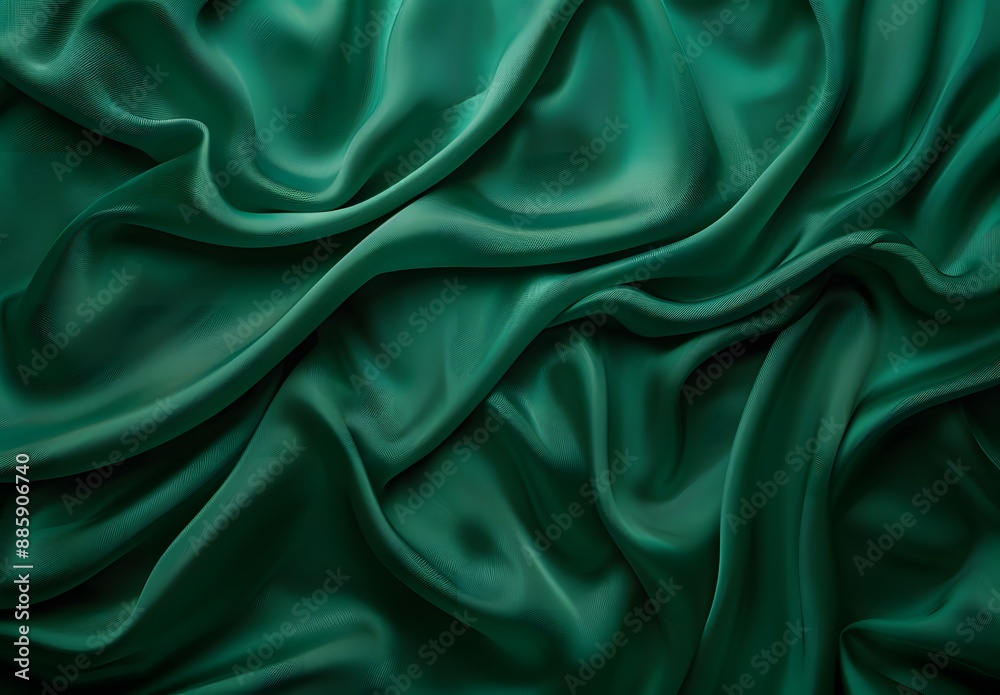 Dark Green Smooth Fabric Texture Background