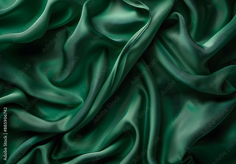 Dark Green Fabric Texture, Smooth and Raised Dark Green Fabric Texture, Smooth and Raised