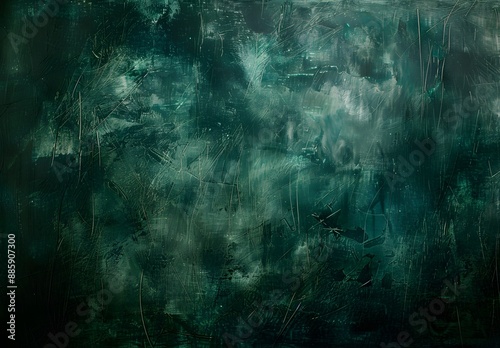 Dark Green Grunge Texture Background