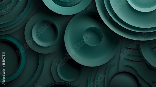 Abstract Green Geometric Shapes Background