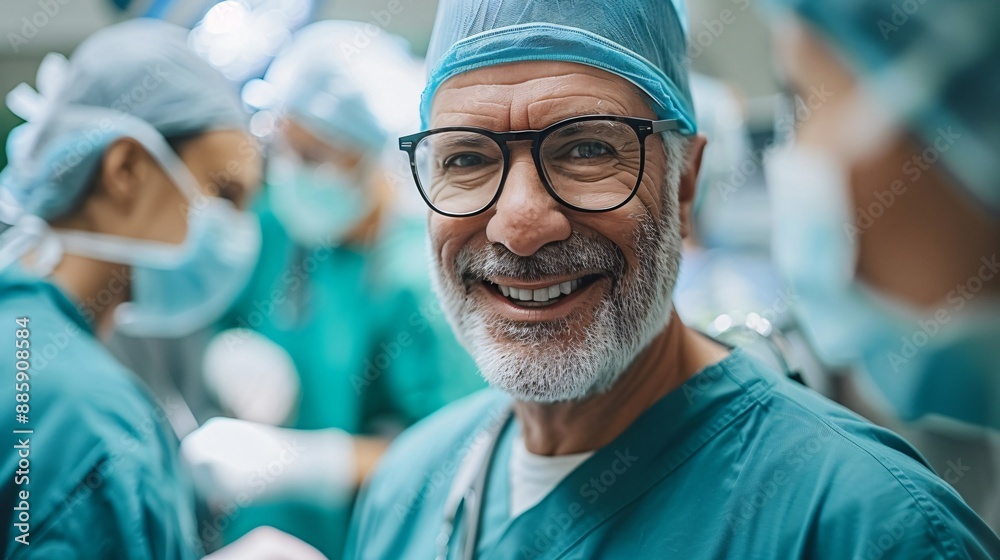 Smiling Surgeon in the Operating Room Smiling Surgeon in the Operating Room