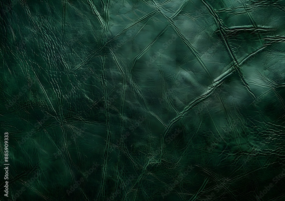 Dark Green Leather Texture Background Close-Up Dark Green Leather Texture Background Close-Up