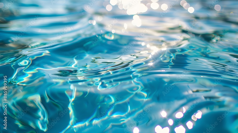 Pool water background, blue ripple water with sunlight reflection pattern. Pool water background, blue ripple water with sunlight reflection pattern.