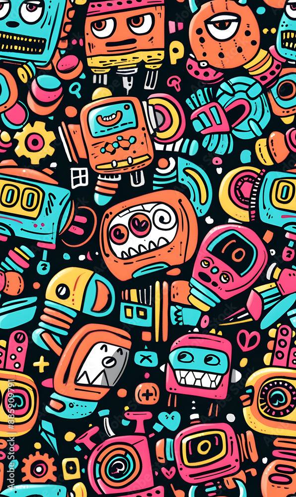 cartoon 2d illustrator doodle pattern, cute pattern in graphic seamless pattern cartoon 2d illustrator doodle pattern, cute pattern in graphic seamless pattern