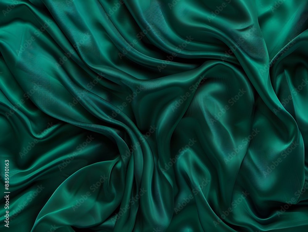 Obraz premium Dark Green Silk Fabric Background Texture