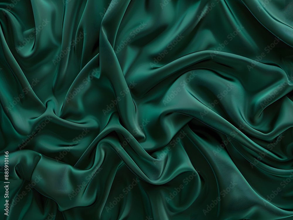 Obraz premium Dark Green Silk Fabric Background Texture
