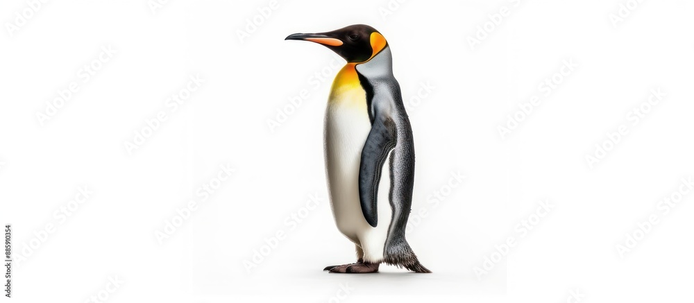 Fototapeta premium King Penguin Standing on a White Background