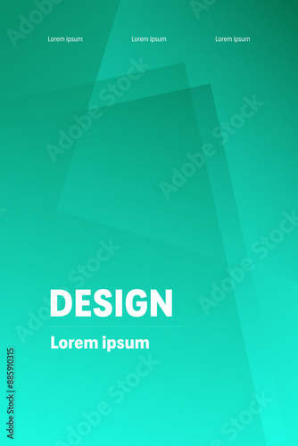 Abstract green gradient background with transparent geometric shapes overlaying, creating a sense of depth and modernity