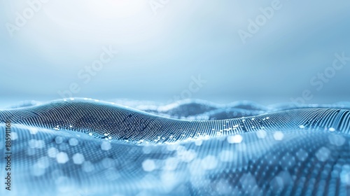 Fototapeta Naklejka Na Ścianę i Meble -  A blue wave with a lot of dots on it