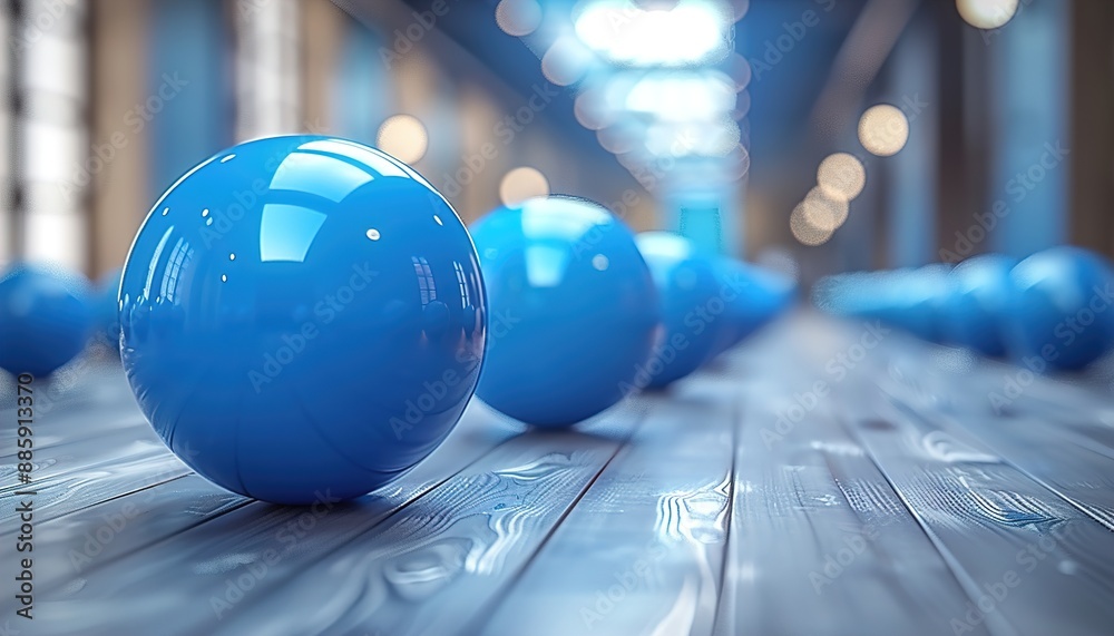 Naklejka premium blue bowling ball