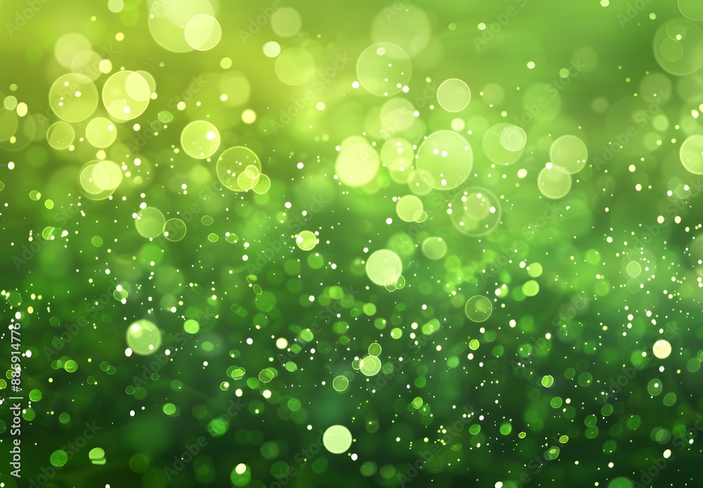 Sparkling Green Bokeh Background with Lights Sparkling Green Bokeh Background with Lights