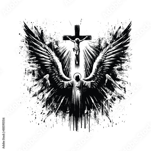 Angelic Forgiveness, Depict angels extending forgiveness to humanity through the cross