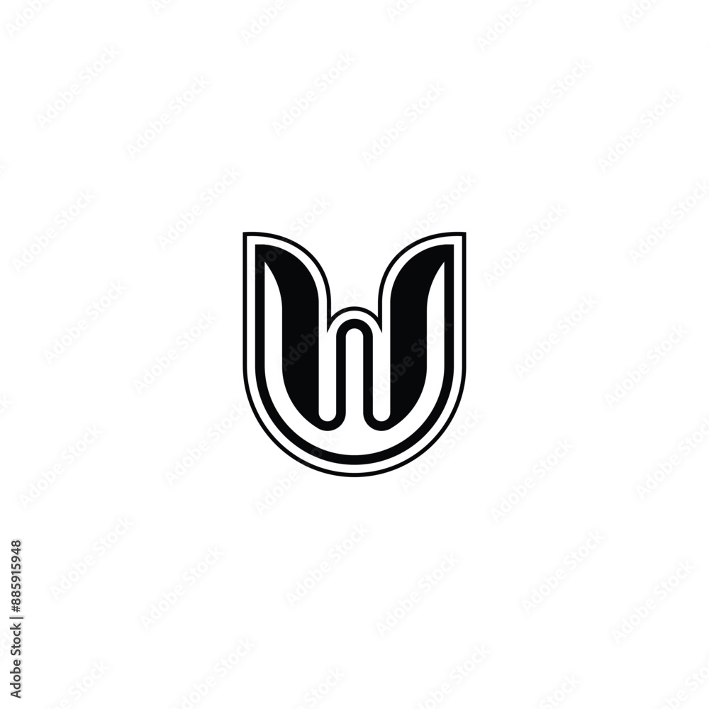UW, WU, Abstract initial monogram letter alphabet logo design UW, WU, Abstract initial monogram letter alphabet logo design