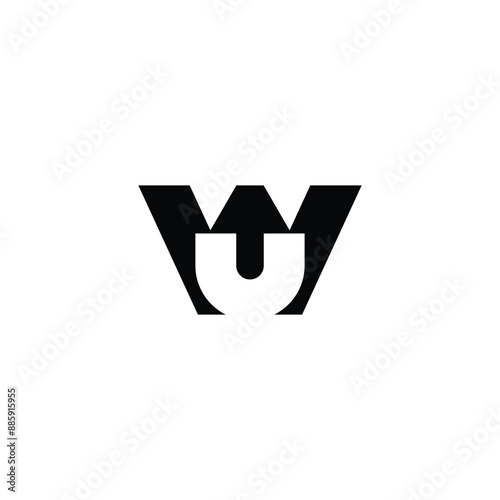 UW, WU, Abstract initial monogram letter alphabet logo design