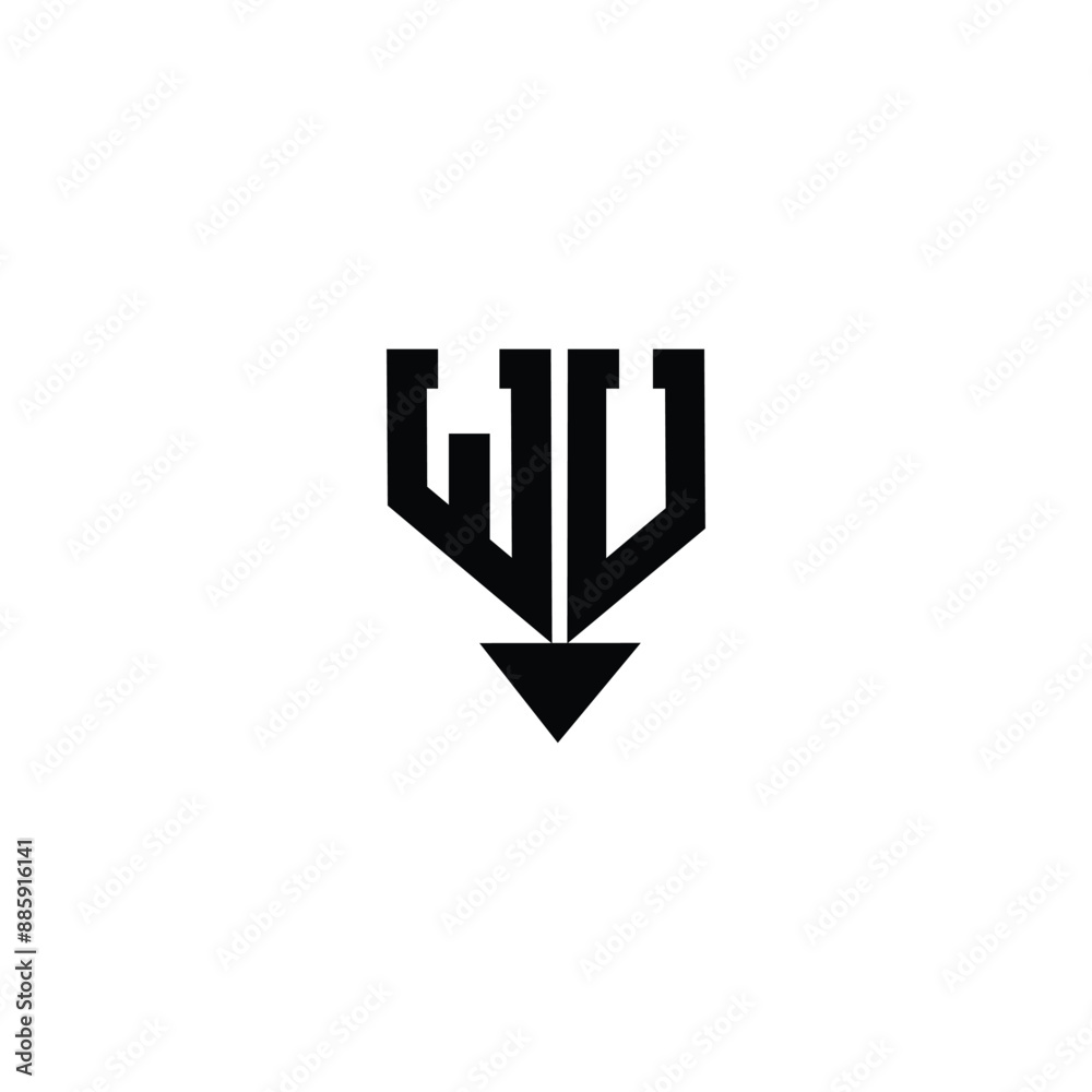 WU or UW logo and icon design