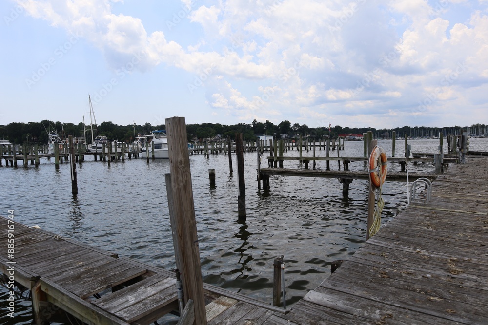 wooden pier on the lake