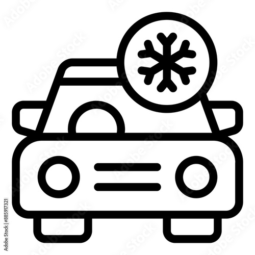 Icon for car air conditioner depicting cooling and climate control in vehicles