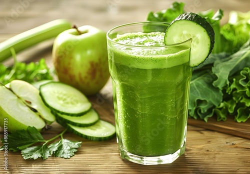 Green Smoothie with Apple, Cucumber & Leafy Greens