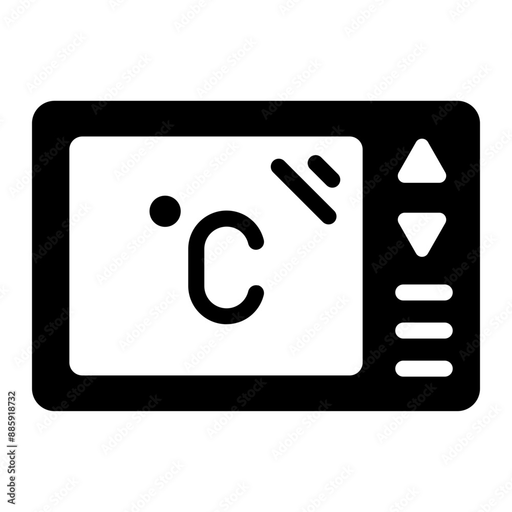 Thermostat icon representing temperature control for air conditioners and HVAC systems