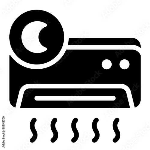Icon depicting night mode for air conditioners ensuring quiet and efficient cooling