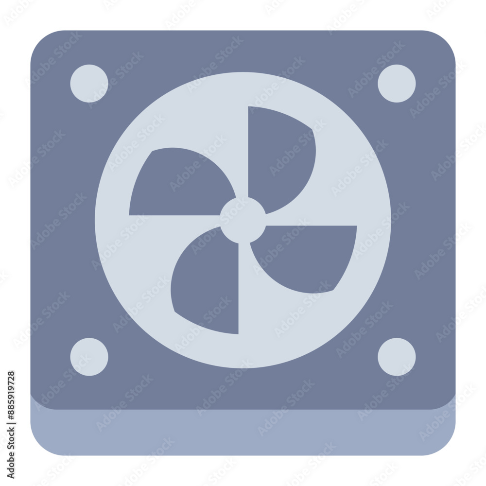 Fan of air conditioner icon representing cooling and ventilation components Fan of air conditioner icon representing cooling and ventilation components
