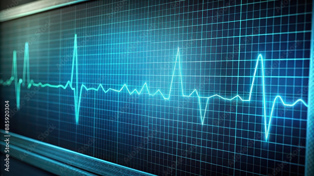 Close-up of EKG monitor displaying heart rate and pulse rate , monitor, medical, technology, healthcare, hospital Close-up of EKG monitor displaying heart rate and pulse rate , monitor, medical, technology, healthcare, hospital