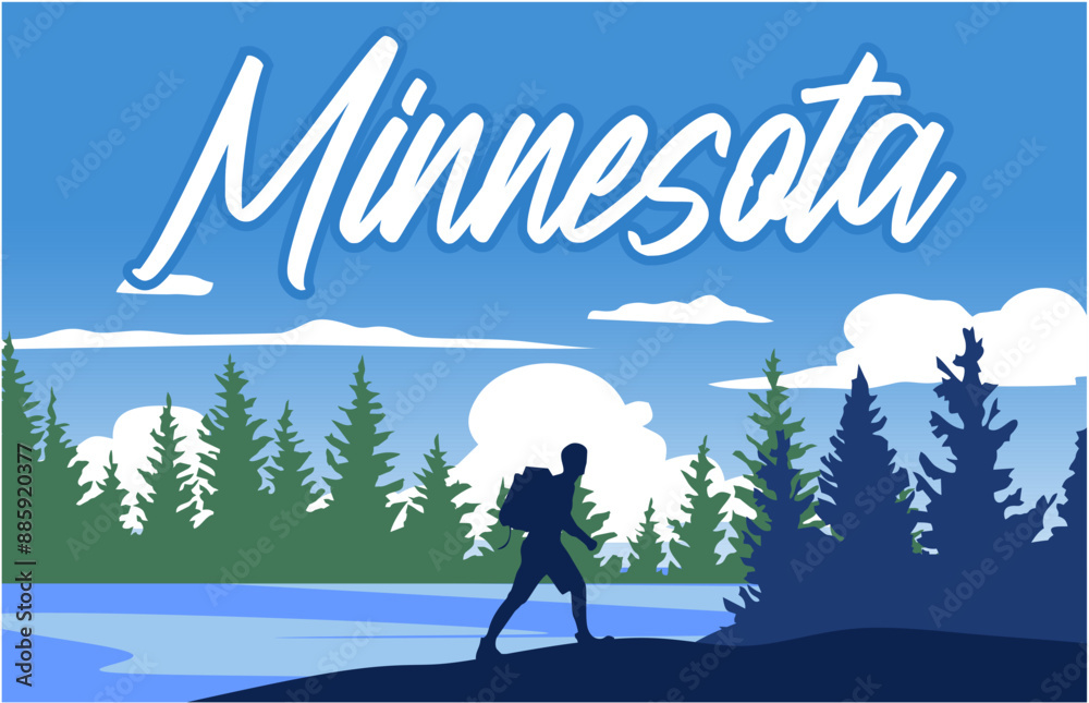 minnesota state united states of america with beautiful blue sky background minnesota state united states of america with beautiful blue sky background