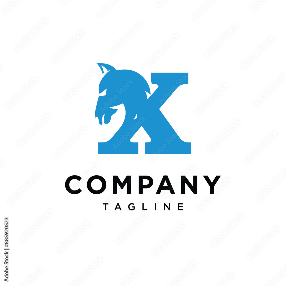 Letter X Horse Head Logo Icon Vector Letter X Horse Head Logo Icon Vector