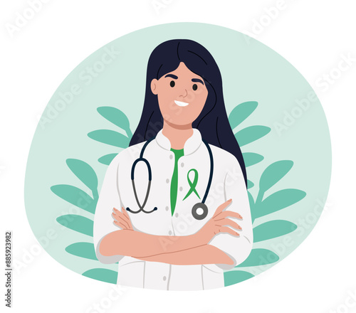 Cloves Syndrome Awareness Day. A doctor in a white uniform with an awareness ribbon.