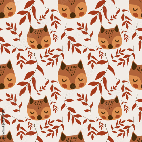 Autumn vector ilustration seamless patern.Great for textile,fabric,wrapping paper,and any print.Vintages style.
