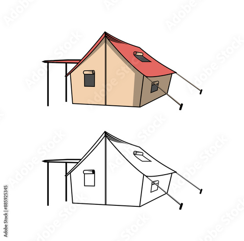 Camping Tent Design illustration vector eps format suitable for your design needs logo illustration animation etc