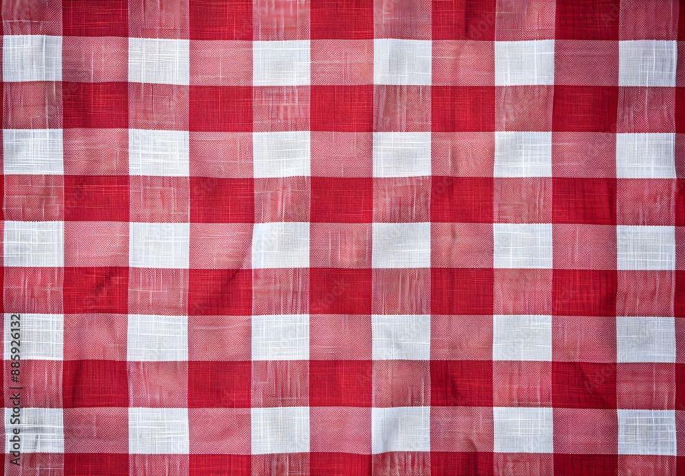 Red and White Gingham Tablecloth Pattern Red and White Gingham Tablecloth Pattern