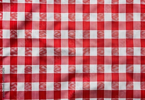 Red and White Gingham Tablecloth Texture