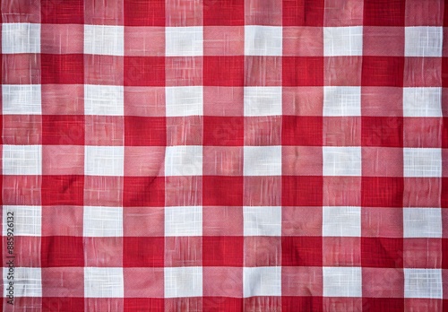 Red and White Gingham Tablecloth Pattern