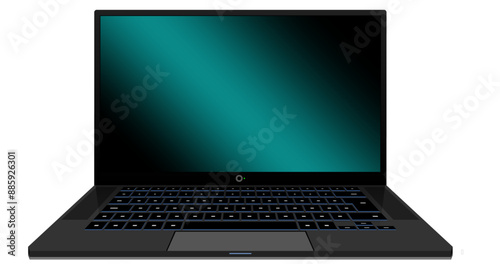 Information Technology, Laptop vector illustration for you to use as a laptop template to create your own version - every path, colour and detail is fully editable and can be modified as needed
