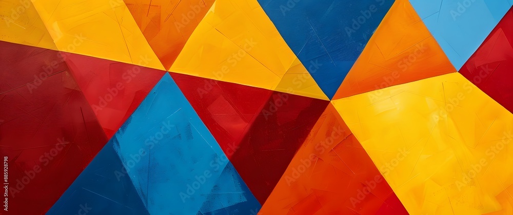 Abstract Geometric Pattern with Red, Blue, Yellow Triangles Abstract Geometric Pattern with Red, Blue, Yellow Triangles