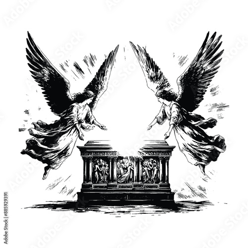 Angels and the Ark of the Covenant, Show angels hovering over the sacred ark 7